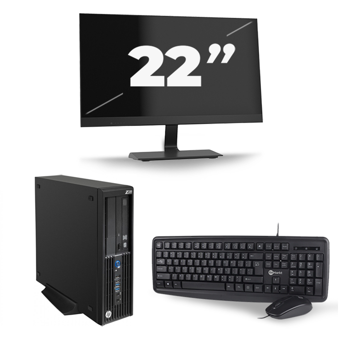 HP Z230 Workstation SFF - Intel Core i5-4e Generatie - 8GB RAM - 256GB SSD - Windows 10 + 1x 22 inch Monitor