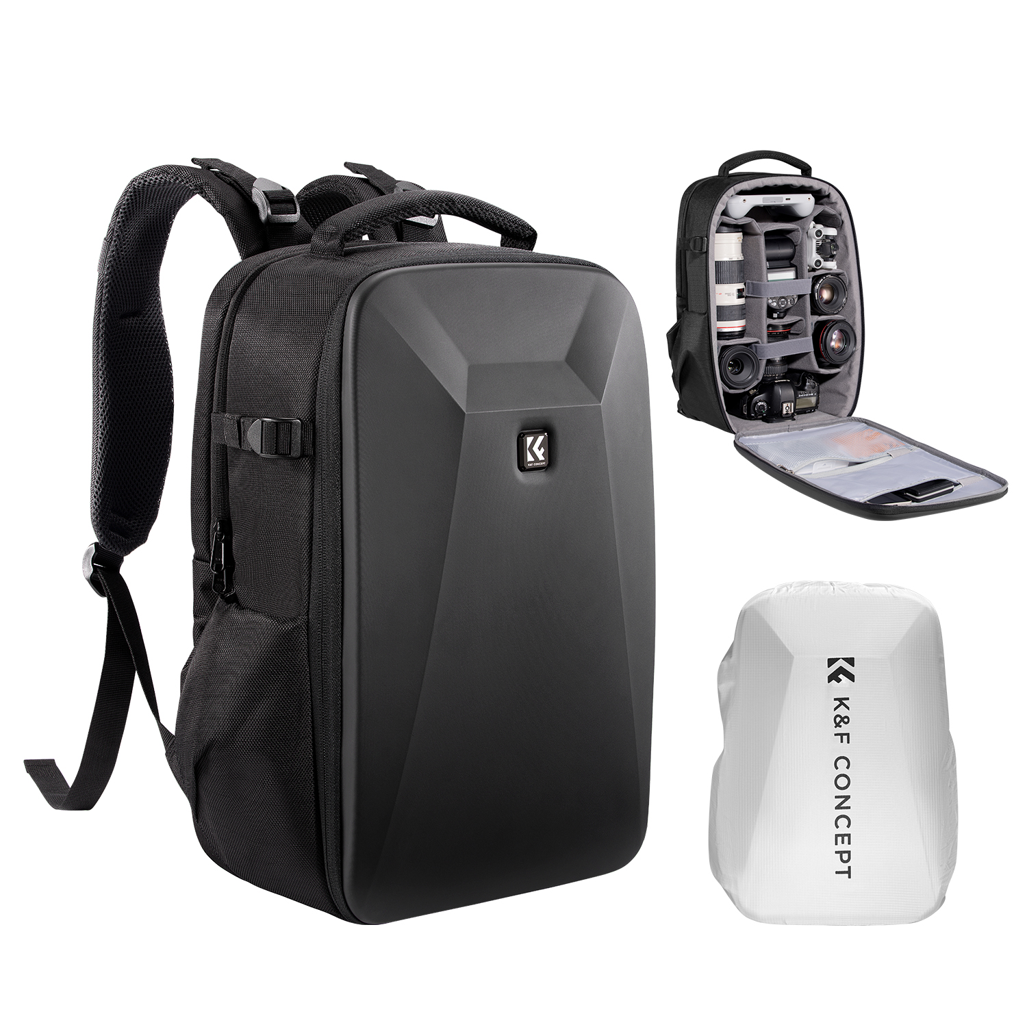 K&F Concept Hardshell Camera Rugzak 22L - Zwart