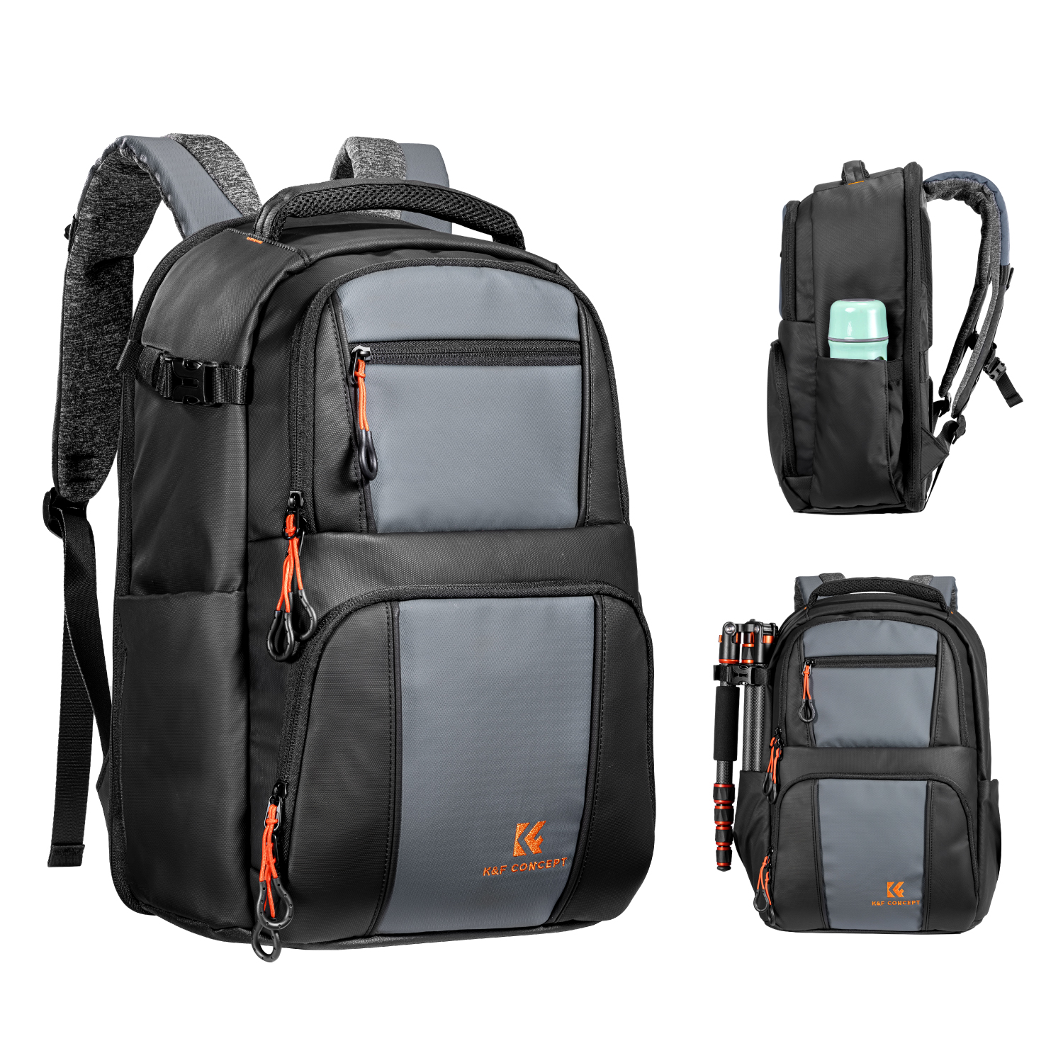 K&F Concept Camera Rugzak Beta 30L - Zwart/Grijs/Oranje