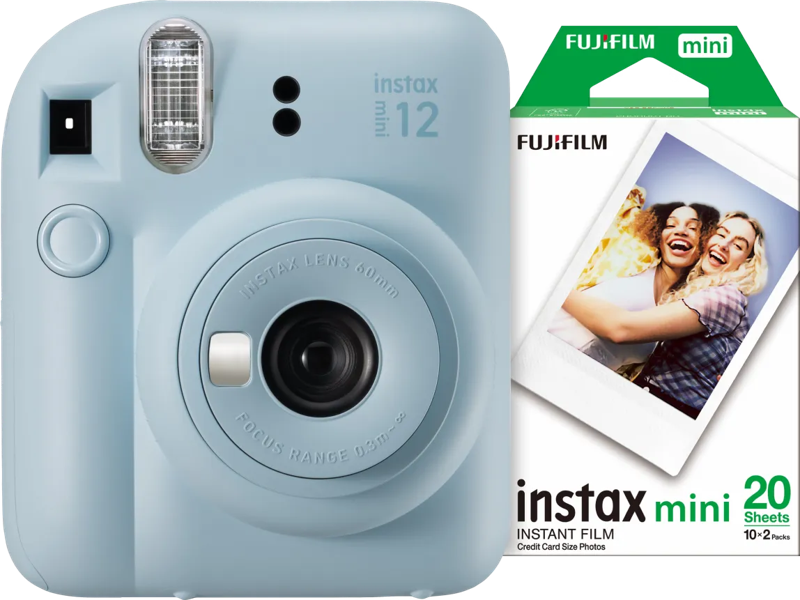 Fujifilm instax Mini 12 Pastel Blue + Fotopapier (20 stuks)