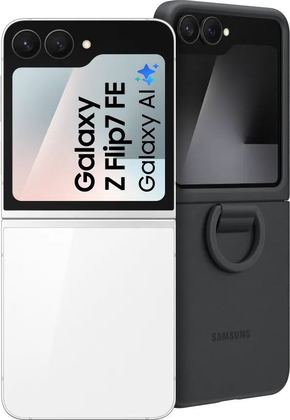 Samsung Galaxy Z Flip 7 FE 128GB Wit 5G +  Siliconen Back Cover Zwart