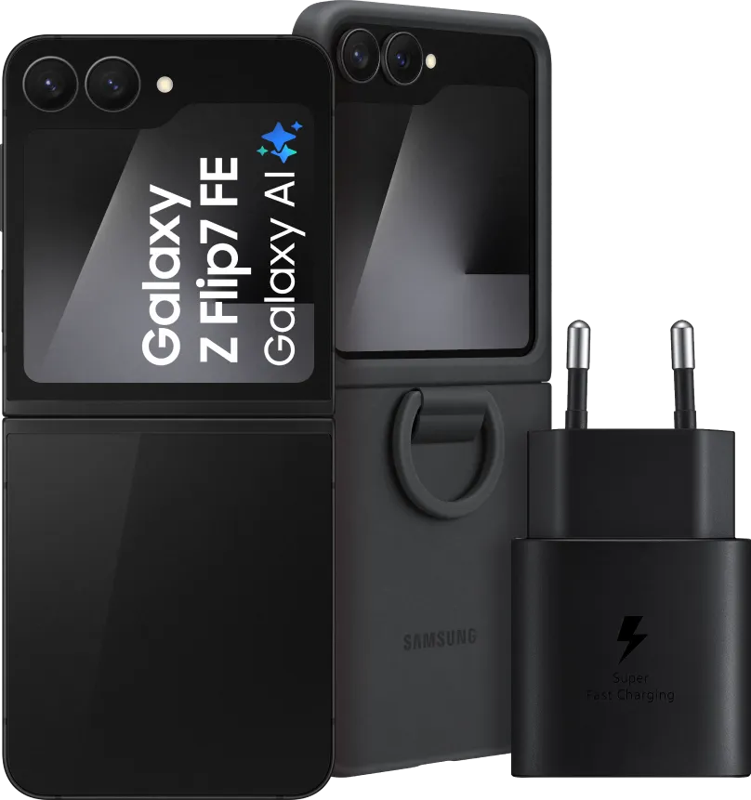 Samsung Galaxy Z Flip 7 FE 256GB Zwart 5G + Accessoirepakket