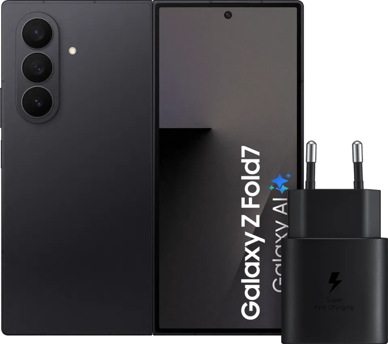 Samsung Galaxy Z Fold 7 256GB Zwart 5G +  Oplader 25 Watt Zwart
