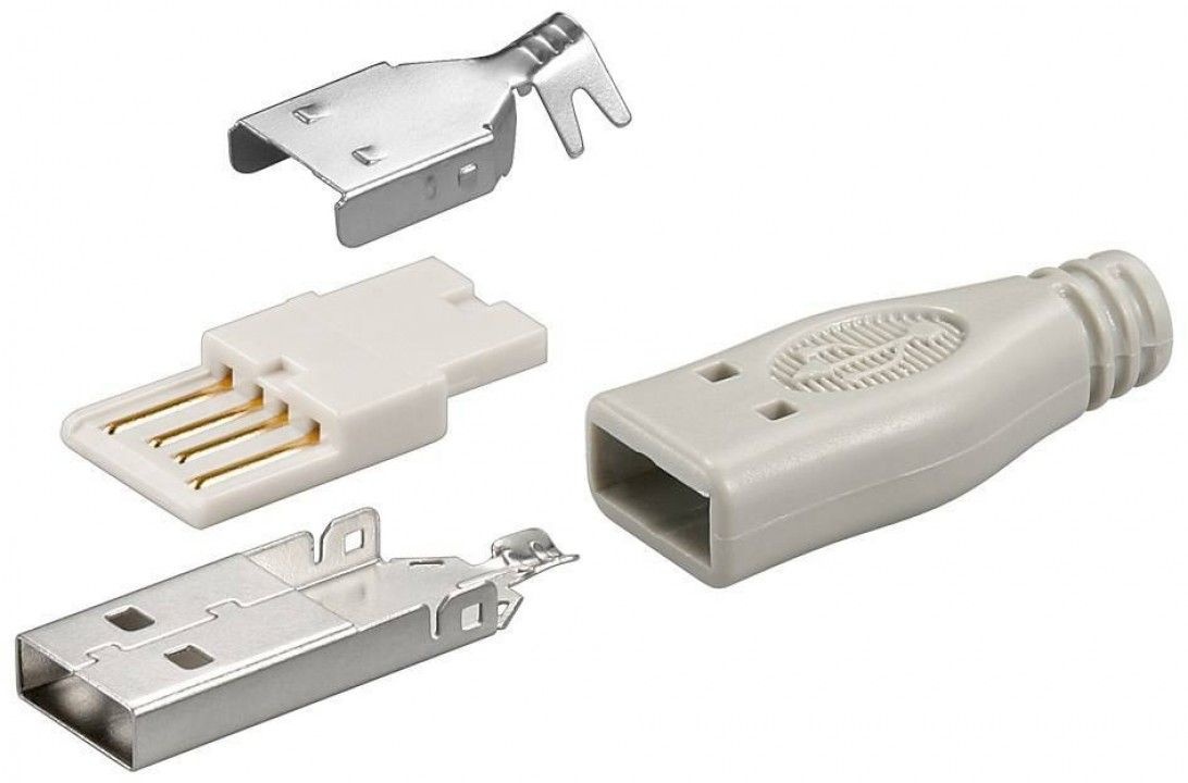 Goobay USB-A (m) soldeerbare connector - USB2.0 / beige