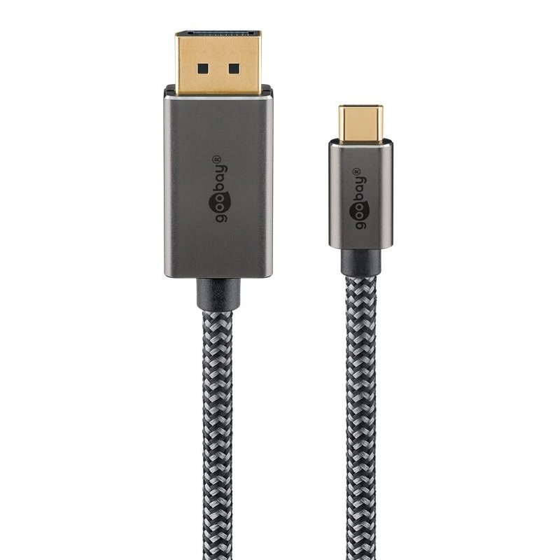 Goobay USB-C - DisplayPort 4K 60Hz kabel | aluminium/nylon | 2 meter