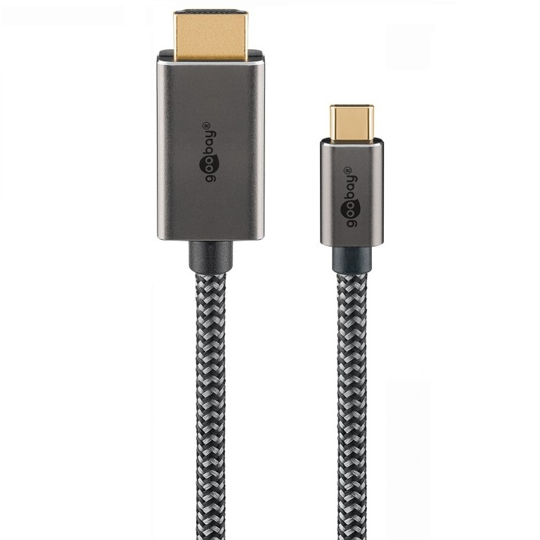 Goobay USB-C - HDMI 4K 60Hz kabel | aluminium/nylon | 1 meter