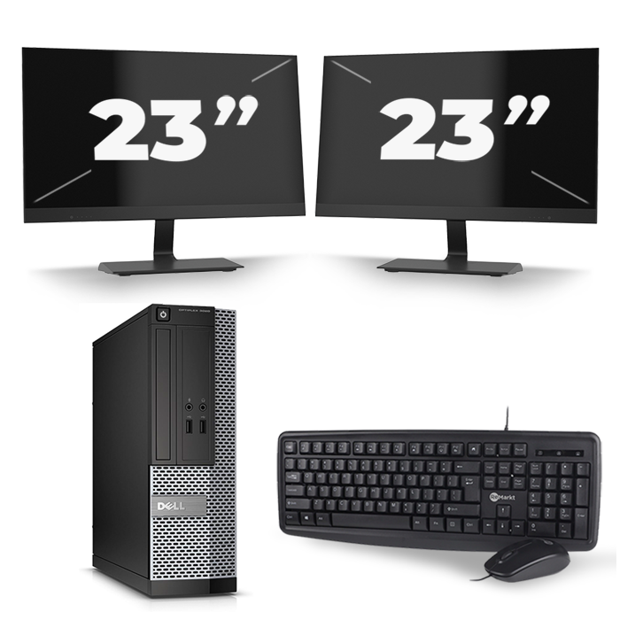 Dell Optiplex 3020 SFF - Intel Core i3-4e Generatie - 8GB RAM - 256GB SSD - Windows 10 + 2x 23 inch Monitor