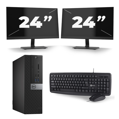 Dell Optiplex 3040 USFF - Intel Core i3-6e Generatie - 8GB RAM - 256GB SSD - Windows 11 + 2x 24 inch Monitor