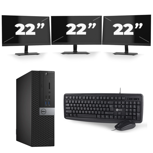 Dell Optiplex 3040 USFF - Intel Core i3-6e Generatie - 8GB RAM - 256GB SSD - Windows 11 + 3x 22 inch Monitor