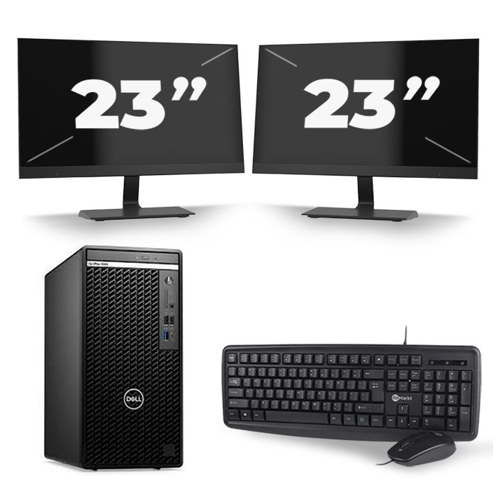 Dell Optiplex 390 Desktop - Intel Core i3-2e Generatie - 8GB RAM - 256GB SSD - Windows 10 + 2x 23 inch Monitor