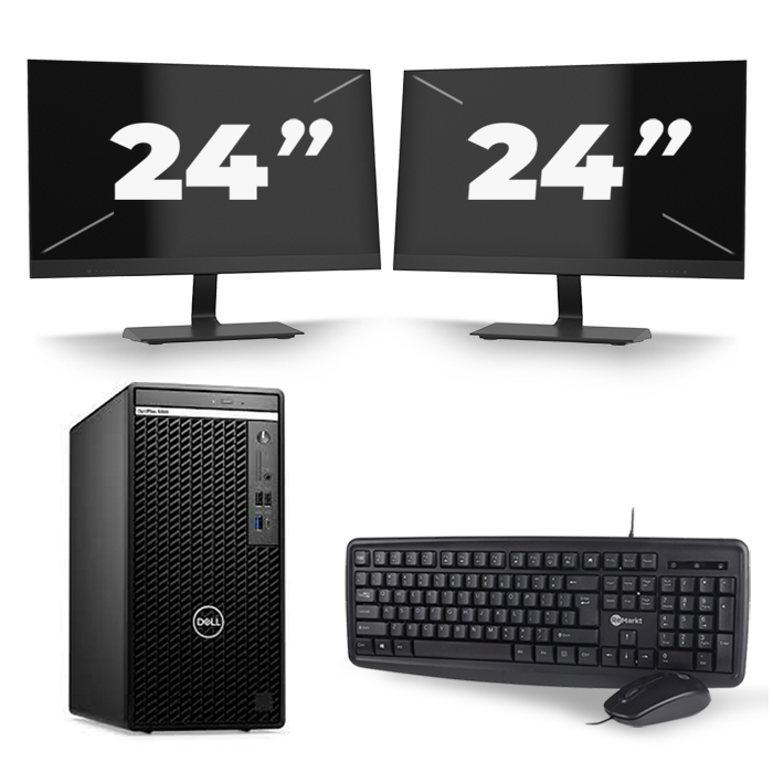 Dell Optiplex 390 Desktop - Intel Core i3-2e Generatie - 8GB RAM - 256GB SSD - Windows 10 + 2x 24 inch Monitor