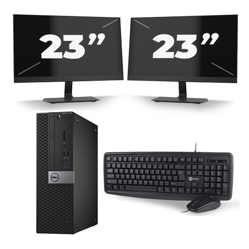 Dell Optiplex 7040 USFF - Intel Core i5-6e Generatie - 8GB RAM - 256GB SSD - Windows 11 + 2x 23 inch Monitor