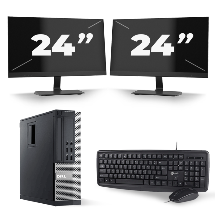 Dell Optiplex 790 SFF - Intel Core i3-2e Generatie - 8GB RAM - 256GB SSD - Windows 10 + 2x 24 inch Monitor