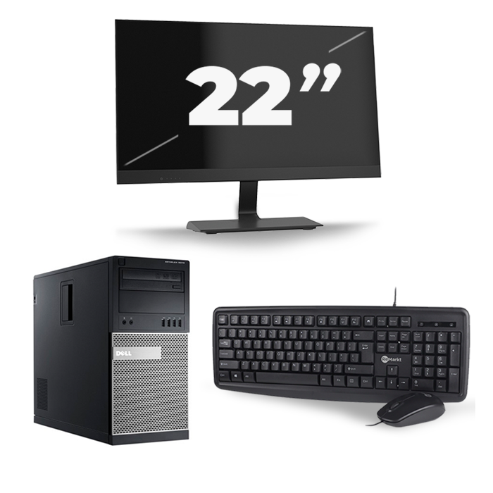 Dell Optiplex 990 Micro Tower - Intel Core i5-2e Generatie - 8GB RAM - 256GB SSD - Windows 10 + 1x 22 inch Monitor