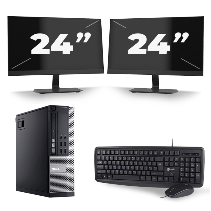 Dell Optiplex 990 SFF - Intel Core i3-2e Generatie - 8GB RAM - 256GB SSD - Windows 10 + 2x 24 inch Monitor