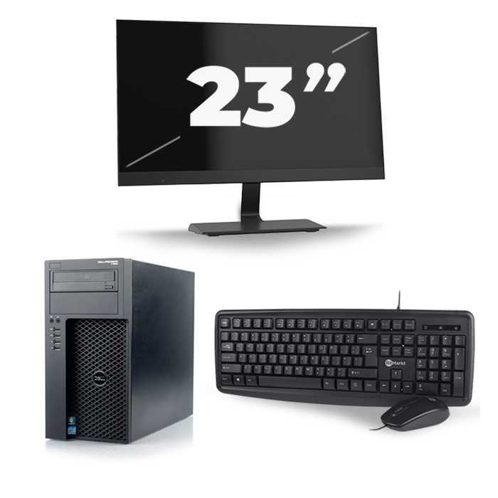 Dell Precision T1650 Micro Tower - Intel Core i5-2e Generatie - 8GB RAM - 256GB SSD - Windows 10 + 1x 23 inch Monitor