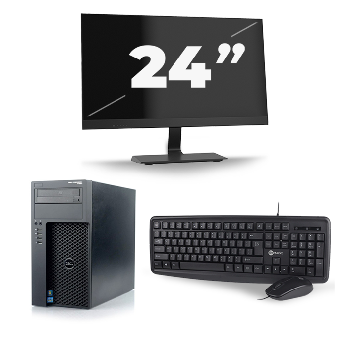 Dell Precision T1650 Micro Tower - Intel Core i7-2e Generatie - 16GB RAM - 256GB SSD - Windows 10 + 1x 24 inch Monitor