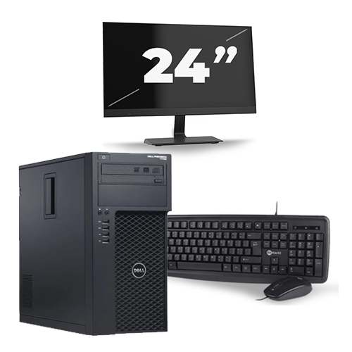 Dell Precision T1700 Micro Tower - Intel Core i5-4e Generatie - 8GB RAM - 256GB SSD - Windows 10 + 1x 24 inch Monitor