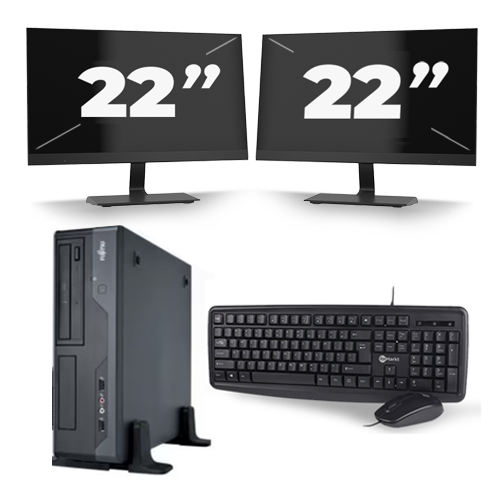 Fujitsu Esprimo E400 SFF - Intel Core i7-3e Generatie - 16GB RAM - 256GB SSD - Windows 10 + 2x 22 inch Monitor