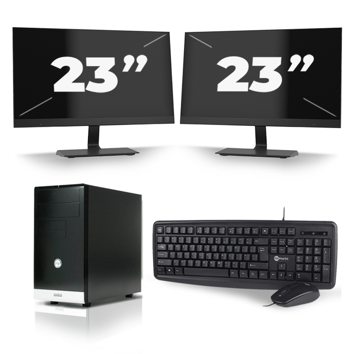 Gigabyte GZ-M1 Micro Tower - Intel Core i7-3e Generatie - 16GB RAM - 256GB SSD - Windows 10 + 2x 23 inch Monitor
