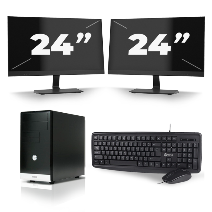 Gigabyte GZ-M1 Micro Tower - Intel Core i5-3e Generatie - 8GB RAM - 256GB SSD - Windows 10 + 2x 24 inch Monitor