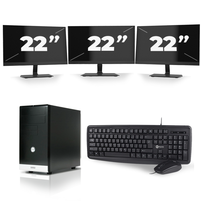 Gigabyte GZ-M1 Micro Tower - Intel Core i3-3e Generatie - 8GB RAM - 256GB SSD - Windows 10 + 3x 22 inch Monitor