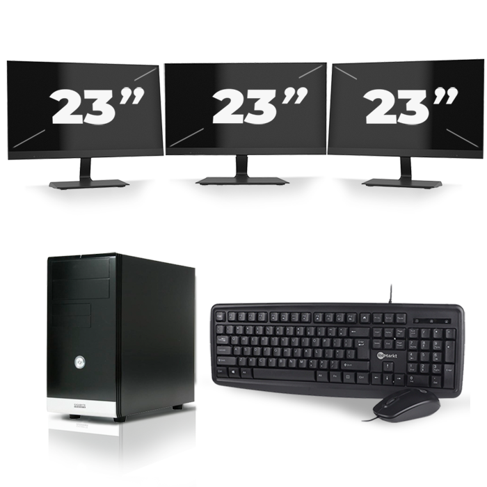 Gigabyte GZ-M1 Micro Tower - Intel Core i7-3e Generatie - 16GB RAM - 256GB SSD - Windows 10 + 3x 23 inch Monitor