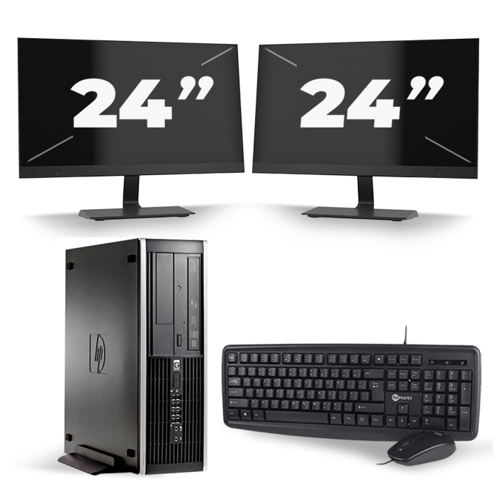 HP Compaq 8100 Elite SFF - Intel Core i7-1e Generatie - 16GB RAM - 256GB SSD - Windows 10 + 2x 24 inch Monitor