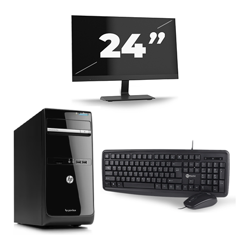 HP Pavilion p6 Series Micro Tower - Intel Core i7-3e Generatie - 16GB RAM - 256GB SSD - Windows 10 + 1x 24 inch Monitor