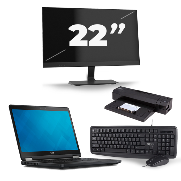 Dell Latitude E5250 - Intel Core i5-4e Generatie - 12 inch - 8GB RAM - 256GB SSD - Windows 11 + 1x 22 inch Monitor