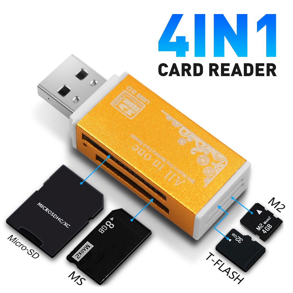 Electronic Tools SM-PE Memory 2 Micro-SD/TF/CT/MS/SDHC/MMC USB Multifunctionele Reader Kaartadapter rood