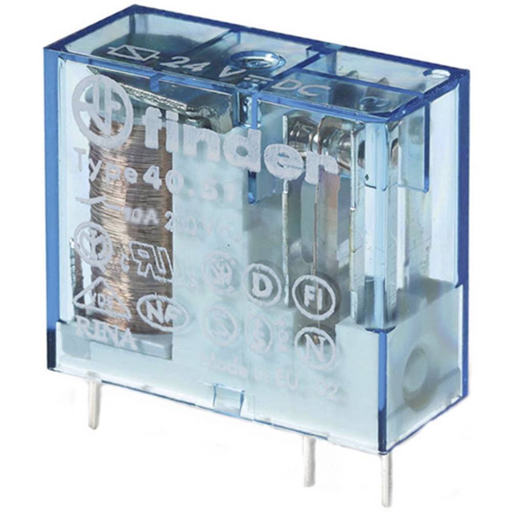 Finder 40.51.9.024.0000 Printrelais 24 V/DC 10 A 1x wisselcontact 1 stuk(s) Tray