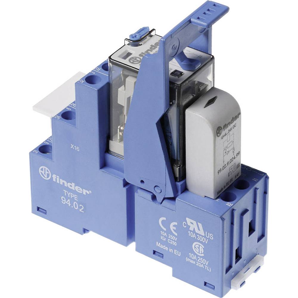 Finder 58.32.9.024.2050 Relaismodule Nominale spanning: 24 V/DC Schakelstroom (max.): 10 A 2x wisselcontact Tray 1 stuk(s)