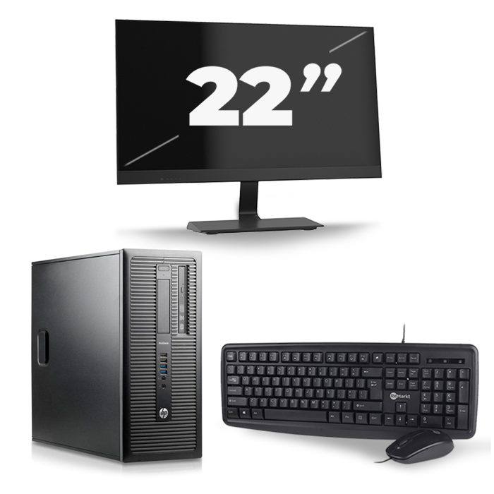 HP ProDesk 600 G1 Tower - Intel Core i3-4e Generatie - 8GB RAM - 256GB SSD - Windows 10 + 1x 22 inch Monitor