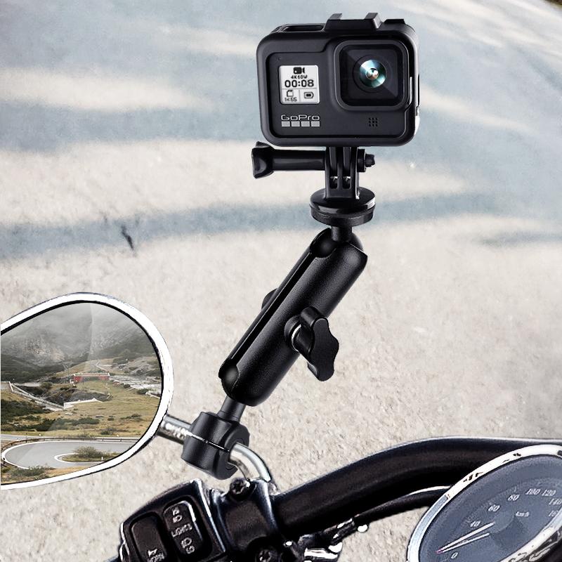 VICTORY OUTDOOR Metalen Motor Fiets Camera Houder Stuur Spiegel Mount Bike Bracket voor GoPro Hero 9 8 10 Telefoon Actie Camera accessoires pole bracket