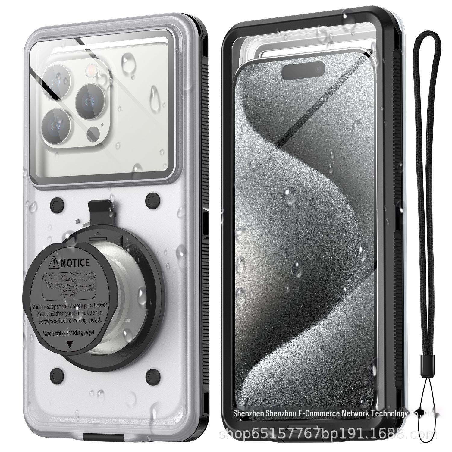 Super Case AICase Universele waterdichte behuizing voor watersporten - Zelfcontrolefunctie, zwemmen, snorkelen, duiken, fotograferen tot 30 m diepte. zwart