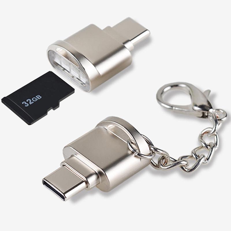 J-3C Type C Micro SD TF geheugenkaartlezer OTG-adapter voor iPhone 15 voor Samsung voor Xiaomi zwart