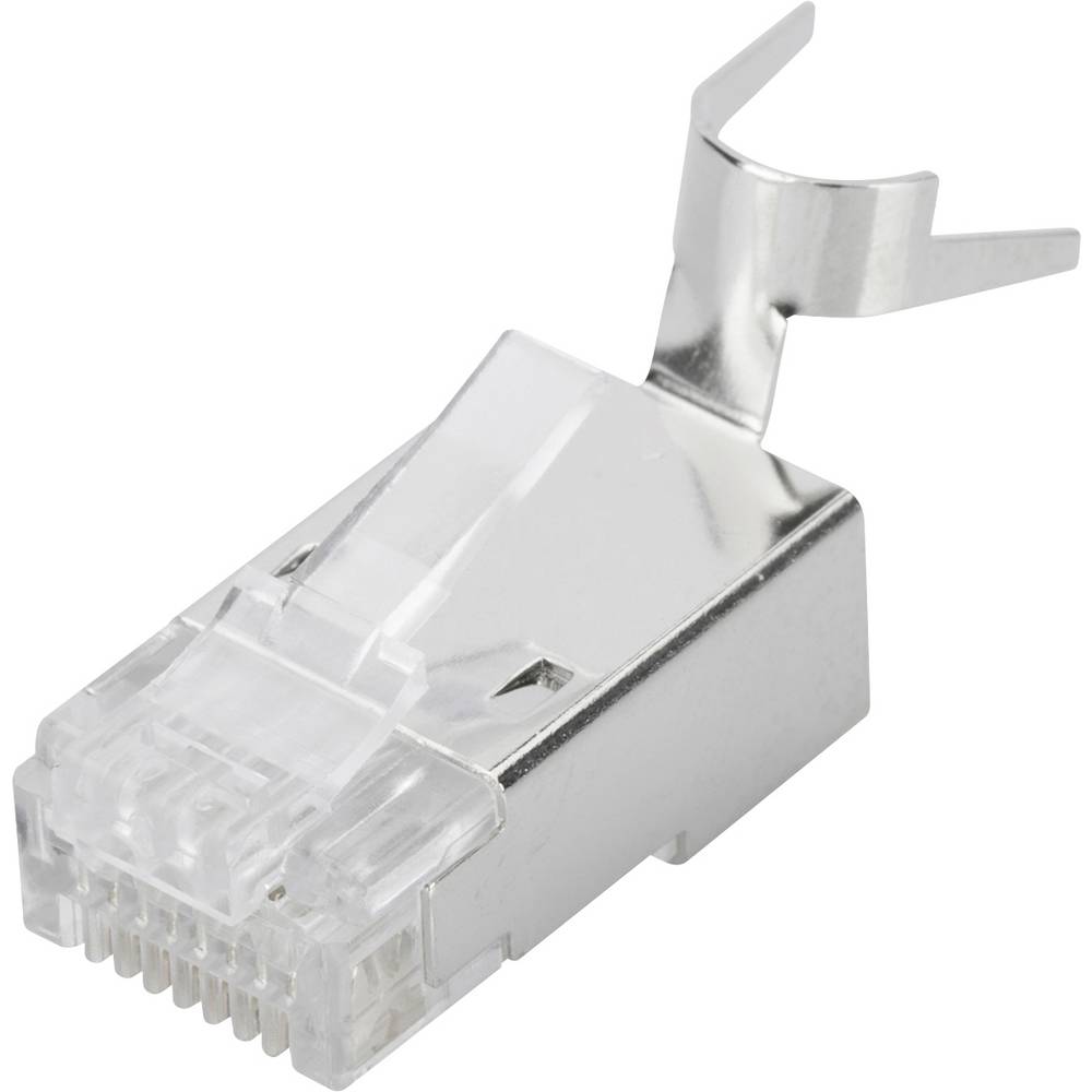 Digitus AK-219604-100  modulaire stekker voor ronde kabel, CAT 6A, afgeschermd - 100 stuks. AK-219604-100 RJ45, stekker Zilver 100 stuk(s)