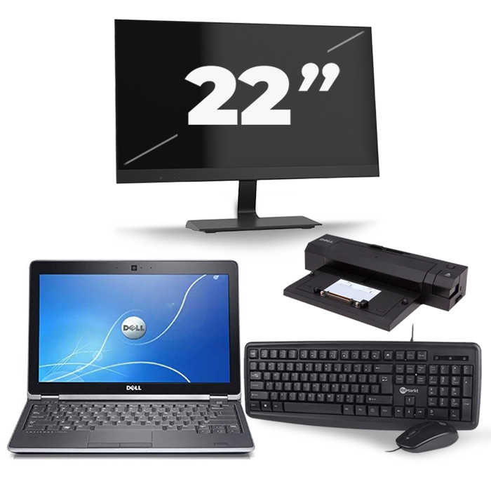Dell Latitude E6230 - Intel Core i7-3e Generatie - 12 inch - 8GB RAM - 256GB SSD - Windows 10 + 1x 22 inch Monitor