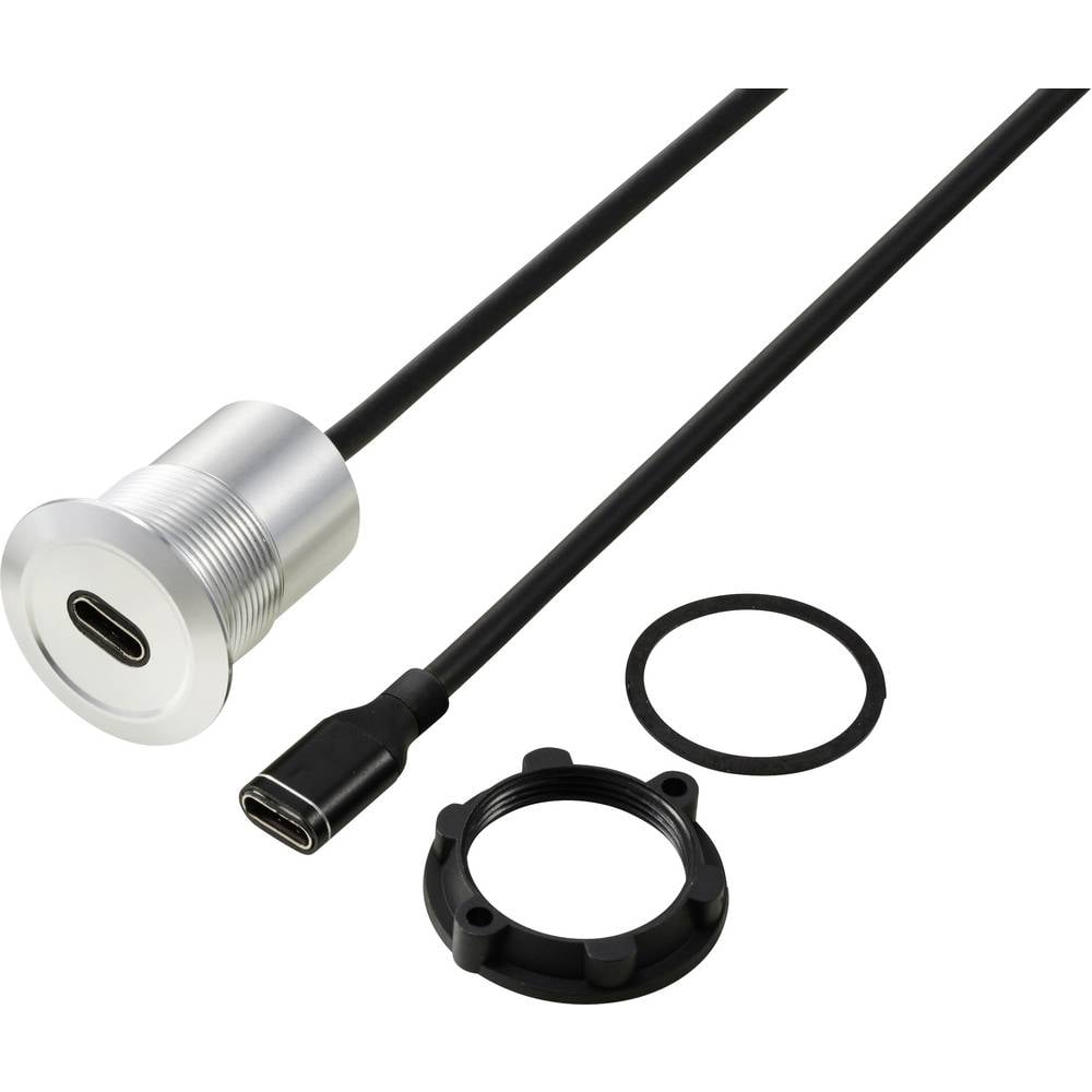 TRU COMPONENTS TC-13376300 USB 3.1-C  bus/bus 1 m kabel zilver 1 stuk(s)