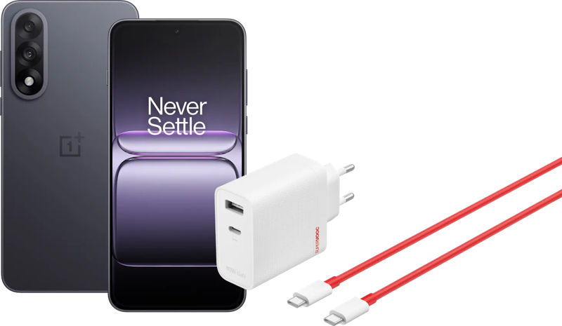 OnePlus Nord 5 512GB Zwart 5G +  SuperVOOC Oplader 80W met 2 Poorten + Usb C kabel