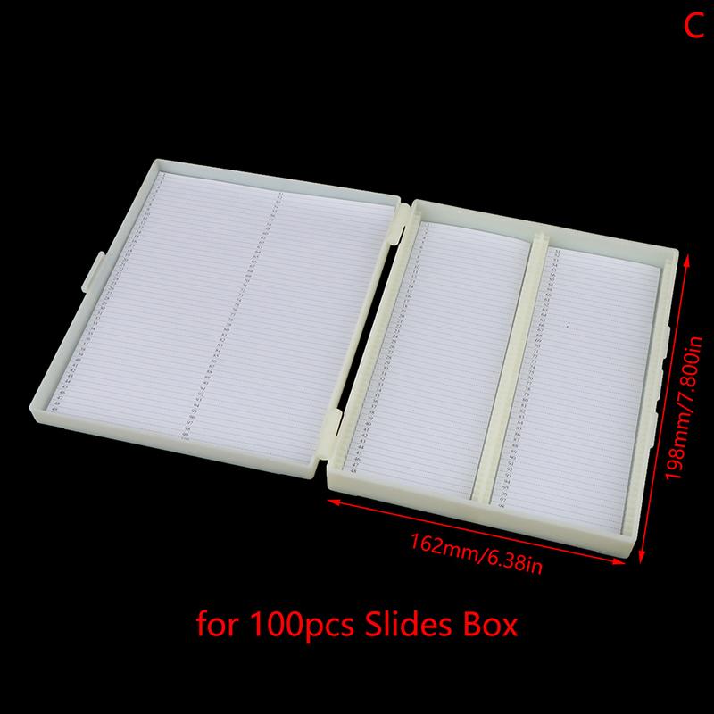 Shenjiang Plastic microscoopglaasjesdoos 25/50/100 stuks biologische plakjes bewaardoos houder voor voorbereide microscoopglaasjes C