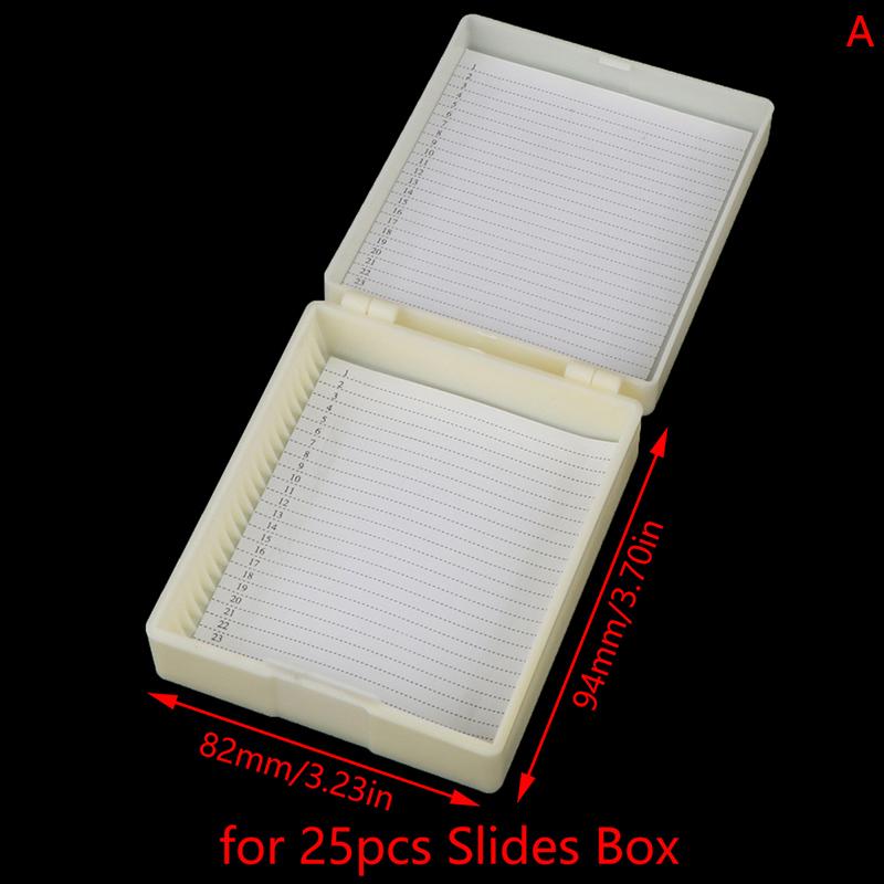Nores Plastic microscoopglaasjesdoos 25/50/100 stuks biologische plakjes bewaardoos houder voor voorbereide microscoopglaasjes A