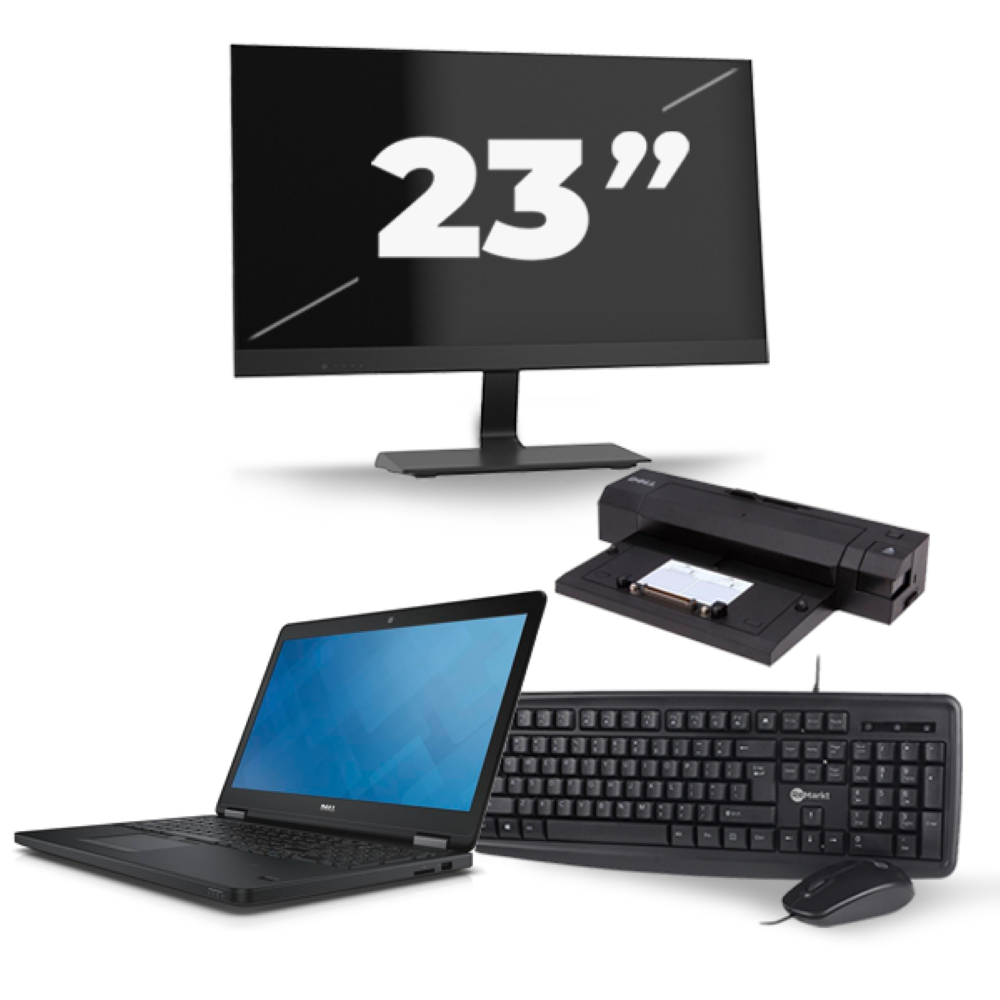 Dell Latitude E5550 - Intel Core i3-5e Generatie - 15 inch - 8GB RAM - 256GB SSD - Windows 11 + 1x 23 inch Monitor