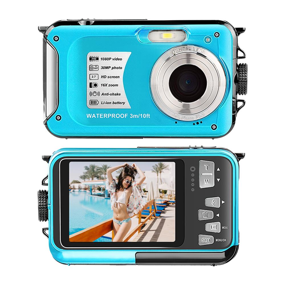 Honor Electronics 1080P Ultra HD-actiecamera met 2,7 inch TFT-scherm 30 MP Anti-trillen onderwater 3 meter waterdicht blauw