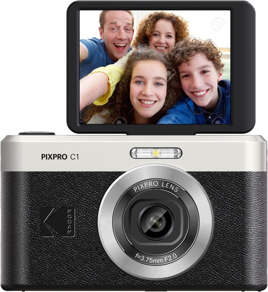 Kodak C1 Compact Camera Tiltable Screen Black Kit | Compactcamera's | 8785298847675