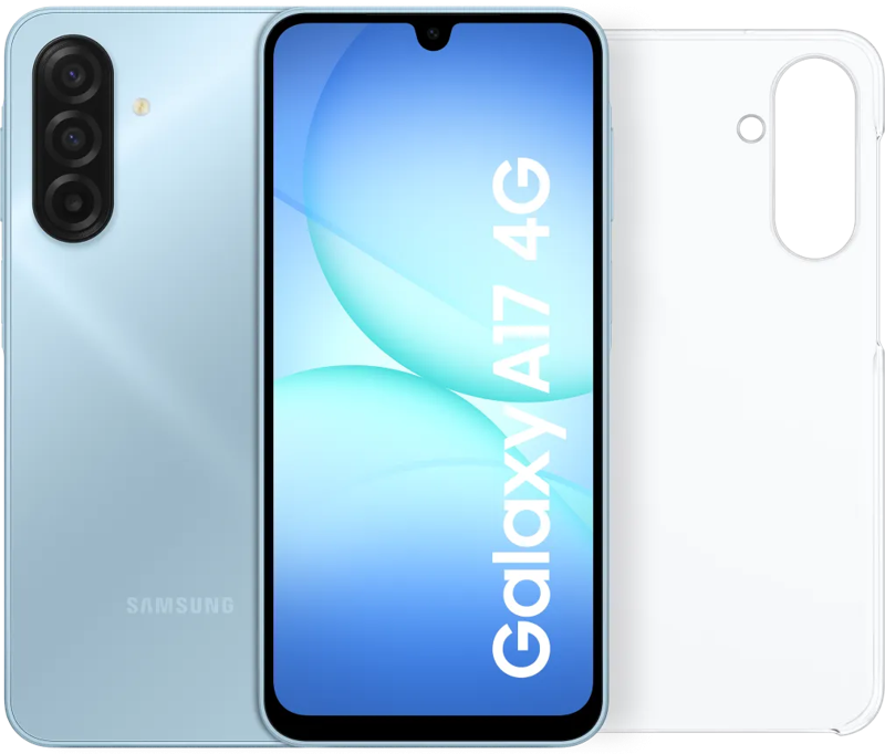Samsung Galaxy A17 128GB Blauw 4G +  Back Cover Transparant