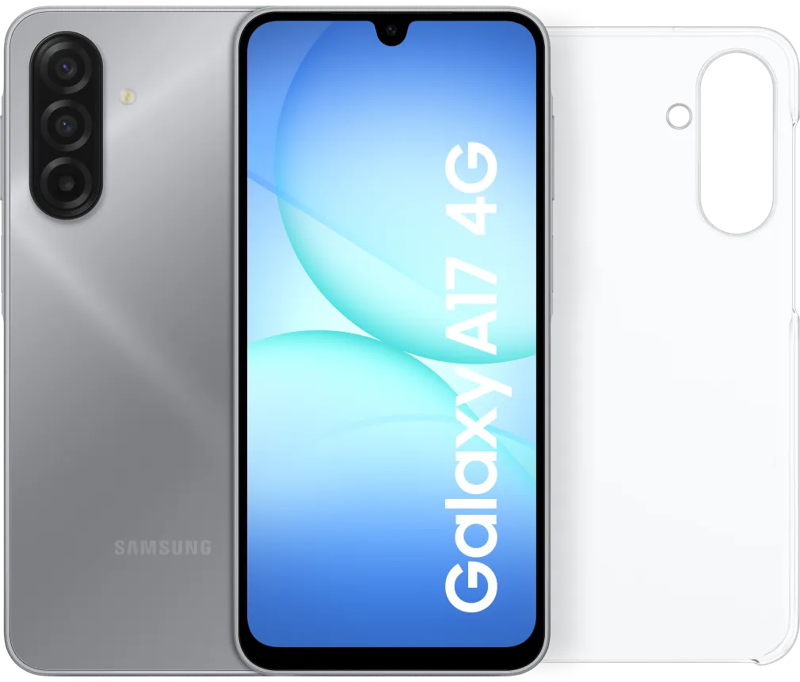 Samsung Galaxy A17 128GB Grijs 4G +  Back Cover Transparant