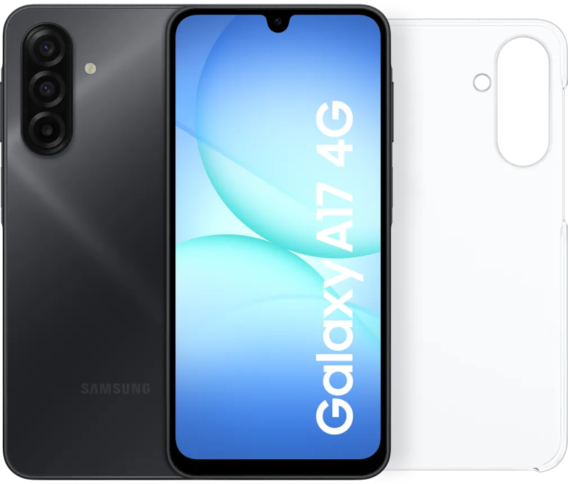 Samsung Galaxy A17 128GB Zwart 4G +  Back Cover Transparant