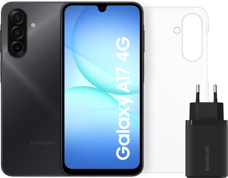 Samsung Galaxy A17 128GB Zwart 4G + Accessoirepakket